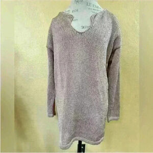 Barabas And Covey- Women's Size Large Long Heavy Knit Sweater In Dusty Pink EUC!